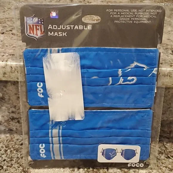 Detroit Lions Facemasks pack of 2 NFL