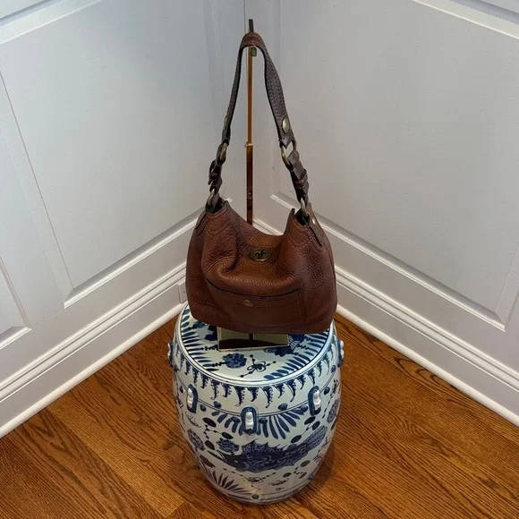 Vintage Coach Chelsea brown pebbled leather turn-lock hobo shoulder bag
