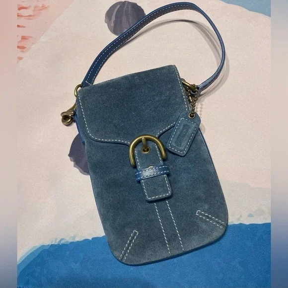VINTAGE COACH SOHO MINI POUCH BUCKLE BAG SUEDE LEATHER W/HANGTAG STYLE #4332 GVC