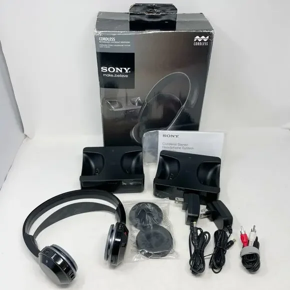 Sony MDR-IF245RK Cordless Headphones Black Rechargeable Lightweight Tested