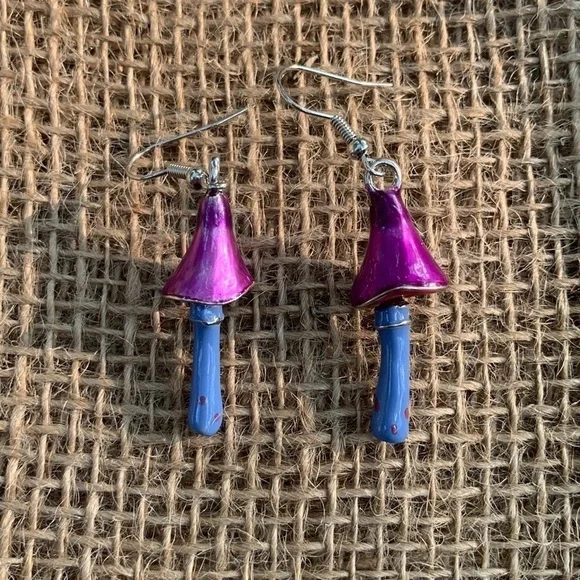 Nwt Handmade Mushroom Earrings