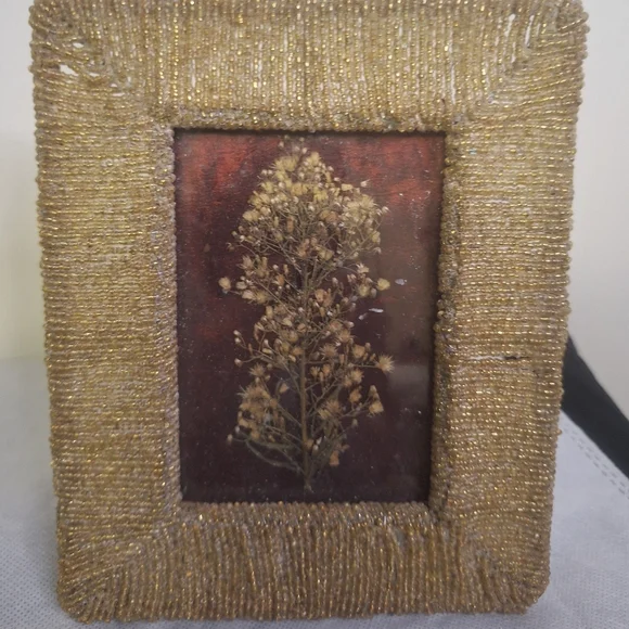 Luxurious Gold Beaded Picture Frame 3.5
