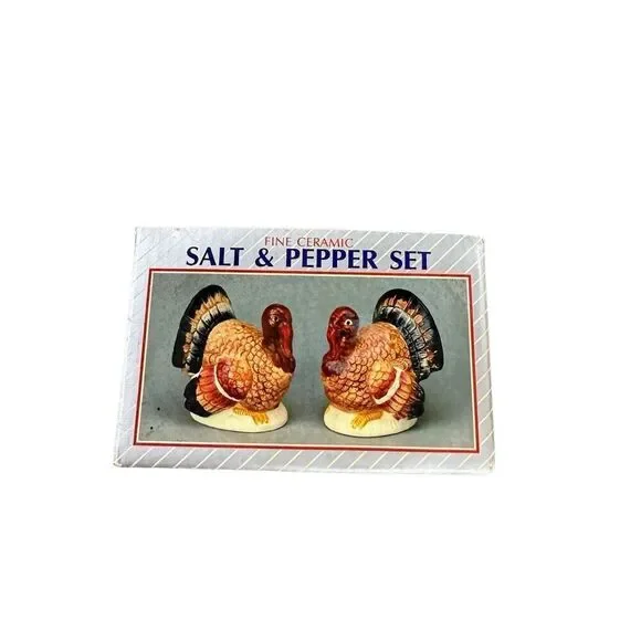 Fine Ceramic Turkey Salt and Pepper Shaker Set of 2