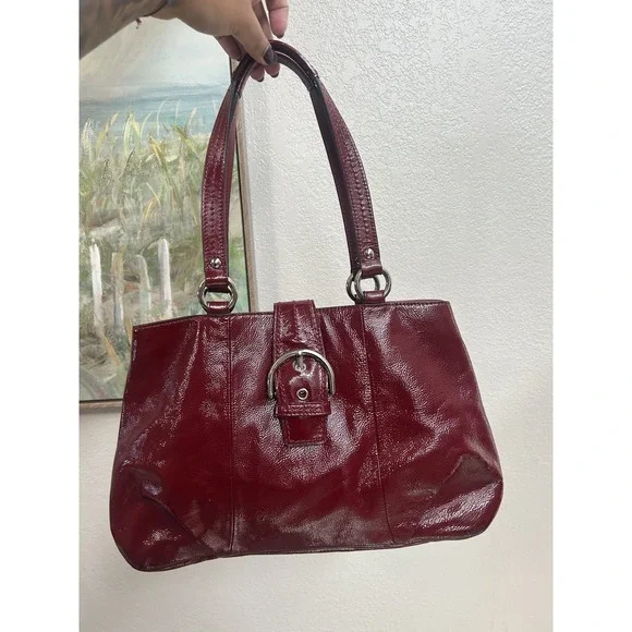Coach H1276-F19711 SoHo Burgundy Patent Leather Large Carryall