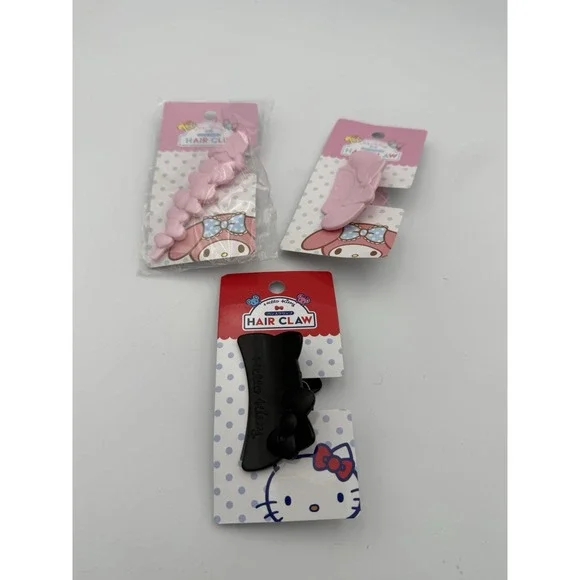 Sanrio My Melody Daiso Pink Hair Clip and Hair Claw‎ Set of two New w/Tag