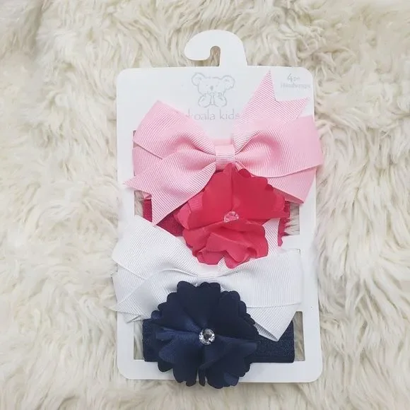Koala Kids 4 Piece Hair Bow Bands