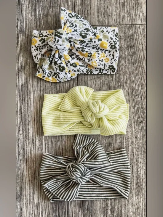 Chunky Bow Baby Headband Set Of 3