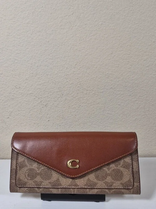 Coach Wyn Soft Wallet In Color-block Signature Canvas