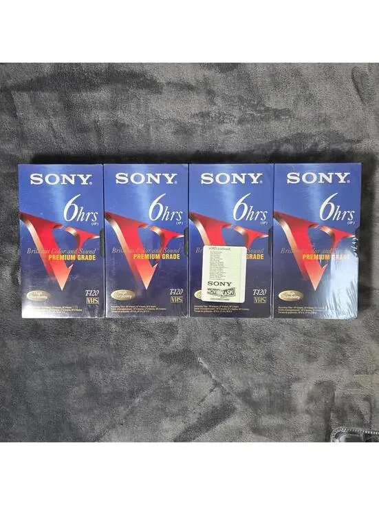 Sony T-120 6 Hrs VHS 9 Pack VCR Tapes Pack Of 4 Blank Premium Grade Sealed New