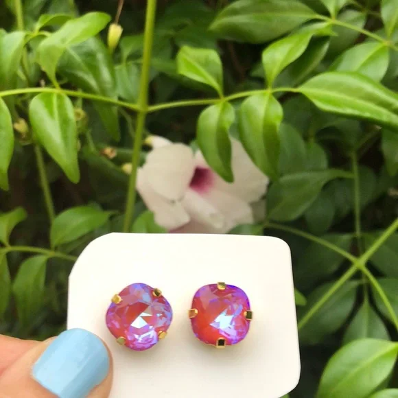 Hyacinth Aurora Borealis Crystal Earrings
