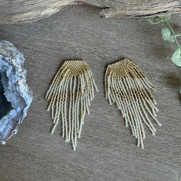 Golden Hour Fringe Beaded Earrings