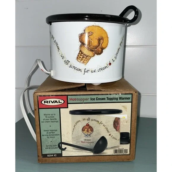 Rival 8204 IC Hot-Topper Ice Cream Topping Warmer With Ladle—-MISSING LID‎
