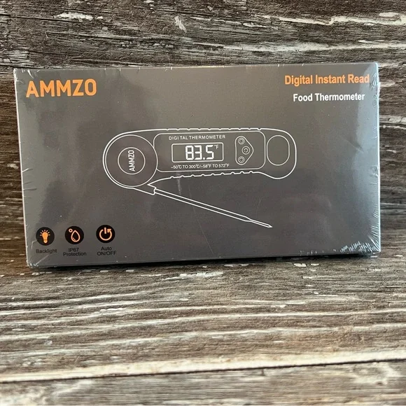 AMMZO Digital Instant Read Food Meat Thermometer‎ EK-01 BBQ Cooking Grilling New