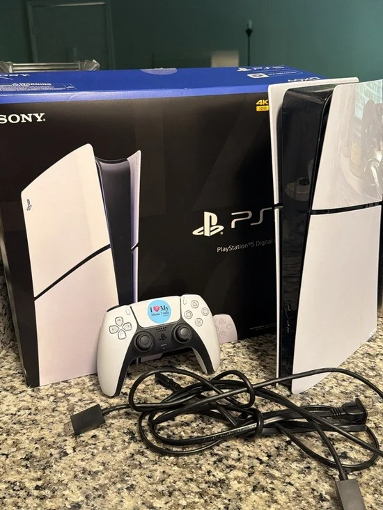 Sony PS5 Digital Edition Console in White with White DualSense Controller