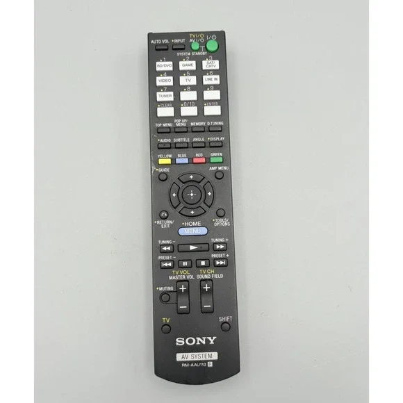 Sony RM-AAU113 AV System Home Theater‎ Remote Control No Battery Cover Tested