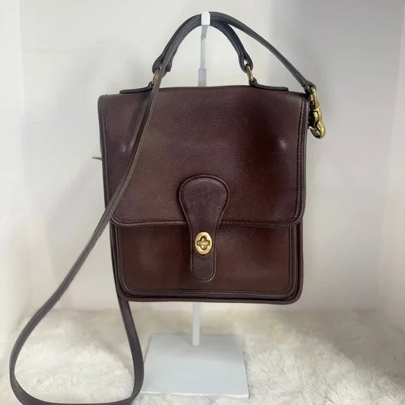 Vintage Coach Station Bag 5130 Brown Glove Tanned Leather USA Crossbody Purse