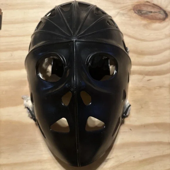 MyLec Pro Goalie Mask, Durable Adult Black Hockey Mask/ Halloween Costume