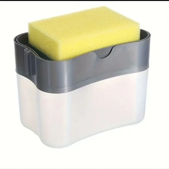 Press Sponge Dishwashing Soap Dispenser Gray‎
