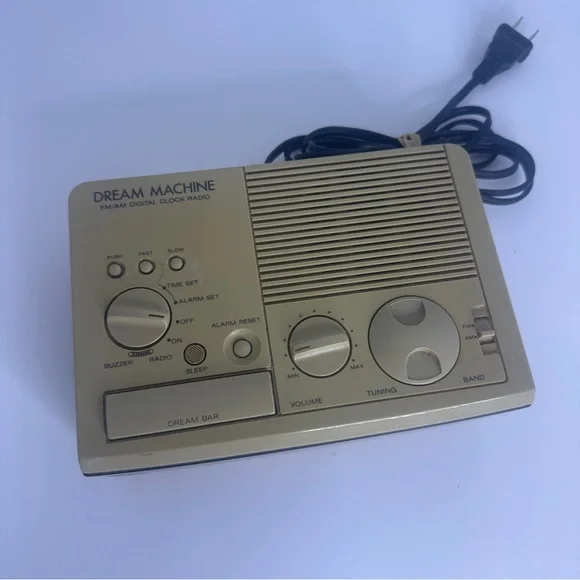 Sony Dream Machine Clock Radio Digital Beige AM/FM Tested Works‎ Wood Grain Vtg