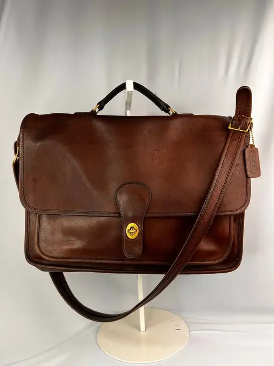 Vintage Coach Metropolitan Brief Bag Brown Leather Messenger Briefcase NYC Rare