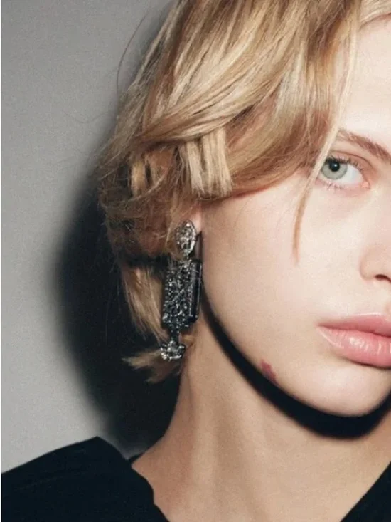 ZARA Antique Inspired Silver Crystal Filigree Drop Earrings