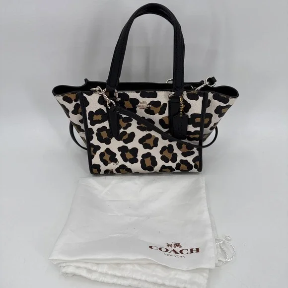 Coach Womens Ocelot Mini Crosby Satchel Crossbody Handbag Sophisticated NWT