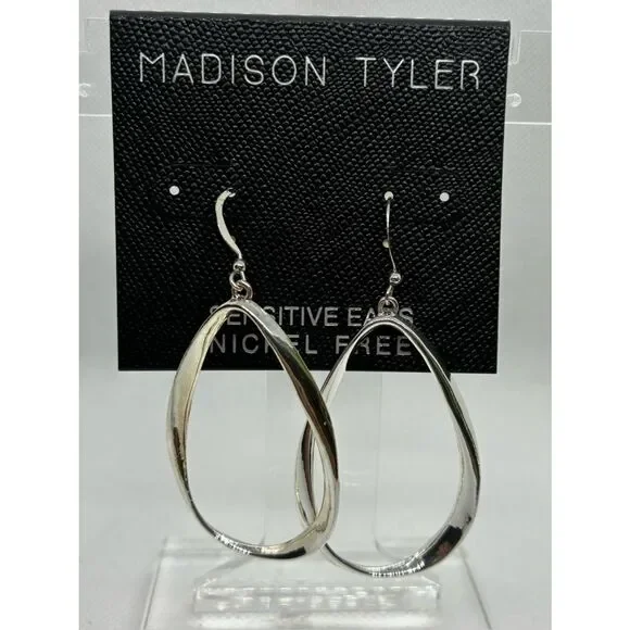 3For$20 Silver-Tone Blue Evil Eye Dangle Hoop Earrings - Women Jewelry