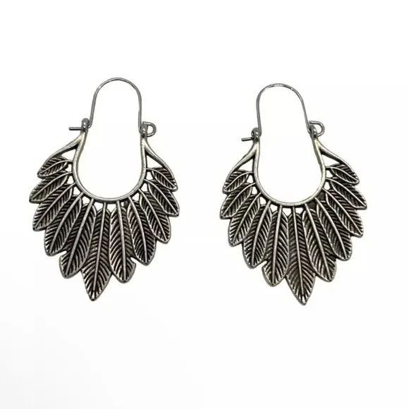Silver Hoop earrings A243