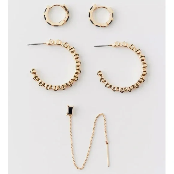 NWT Urban Outfitters Delicate Rhinestone Earring Set of Three