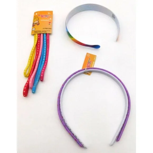 Lot of Rainbow Brite Girls Hair Accessories Headbands Headwraps Colorful 2010
