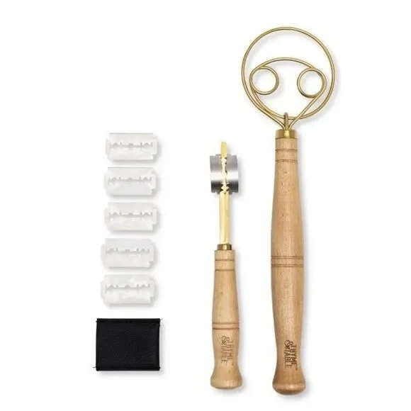 Baker Baking Tool Bread Kit Lame Sourdough Scraper Gift Dough Whisk Artisan‎ NEW