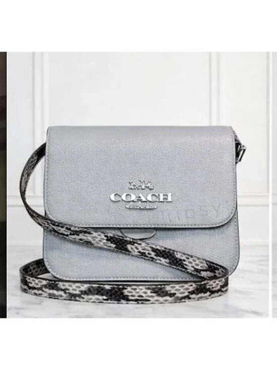 BEAUTIFUL!! Coach Grey Brynn Shoulder Bag/Crossbody Bag with Matching Python St