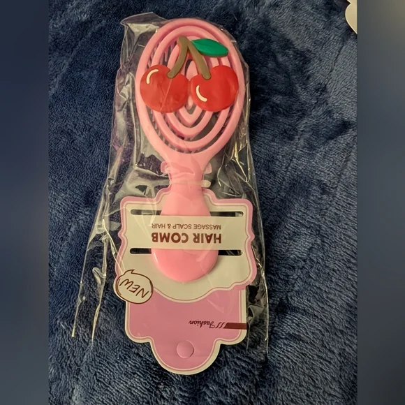 Pink Kids Cherry Hair Comb