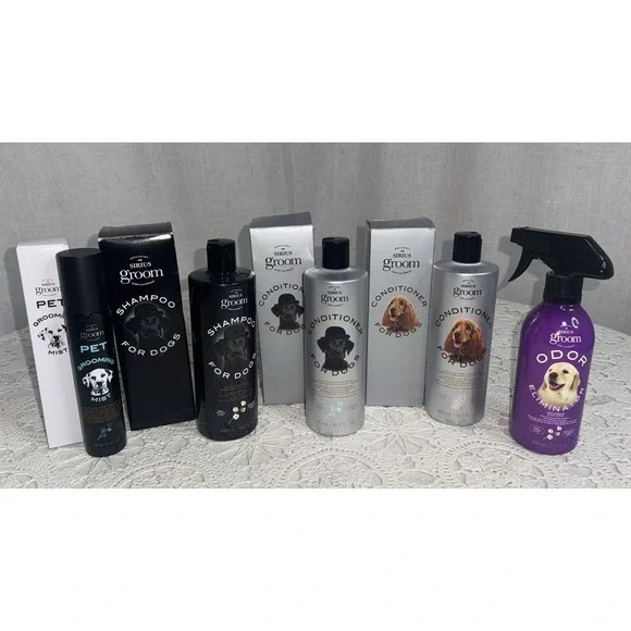 Avon NEW Lot of 5 Sirius Grooming Shampoo Conditioner Mist Odor Dogs Baby Powder