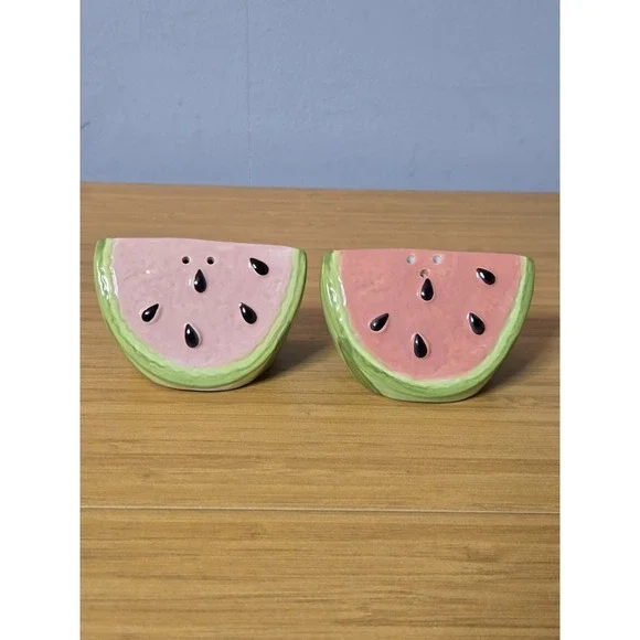 Vintage Set Of Watermelon Slices Salt & Pepper Shakers. GVC