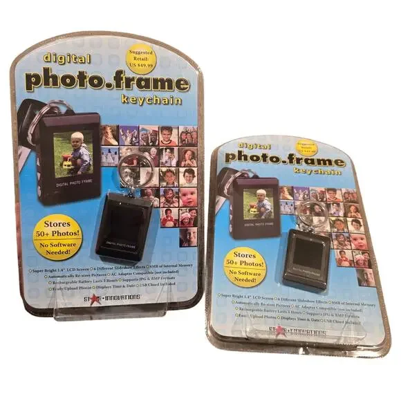 NEW Bundle of 2 Star Innovations Digital Photo Frame Keychains