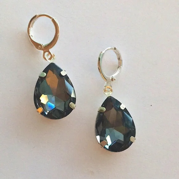 Black Diamond Crystal Drop Earrings