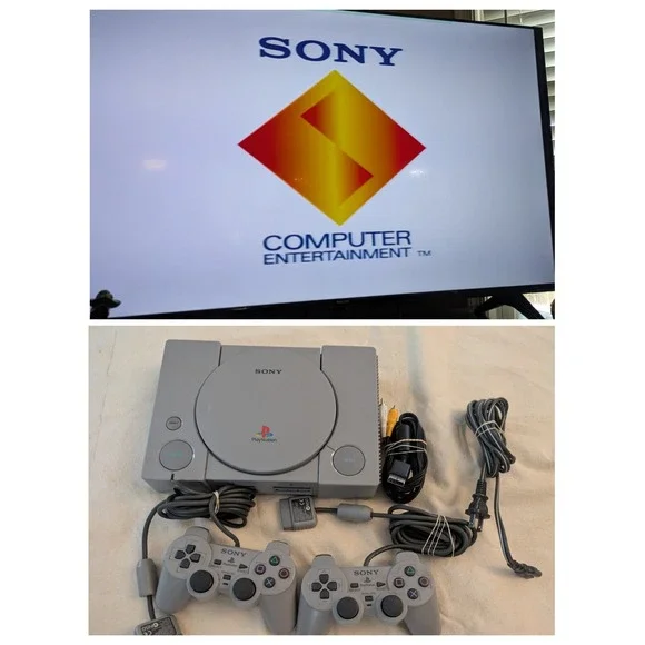 Sony PlayStation 1 PS1 Console Bundle SCPH-7001 2 Controllers Cables Working