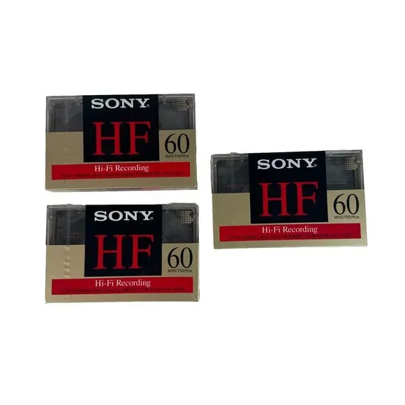 Sony HF High Fidelity 60 Minute Audio Cassette Normal Bias Blank Tapes X 3 Seale