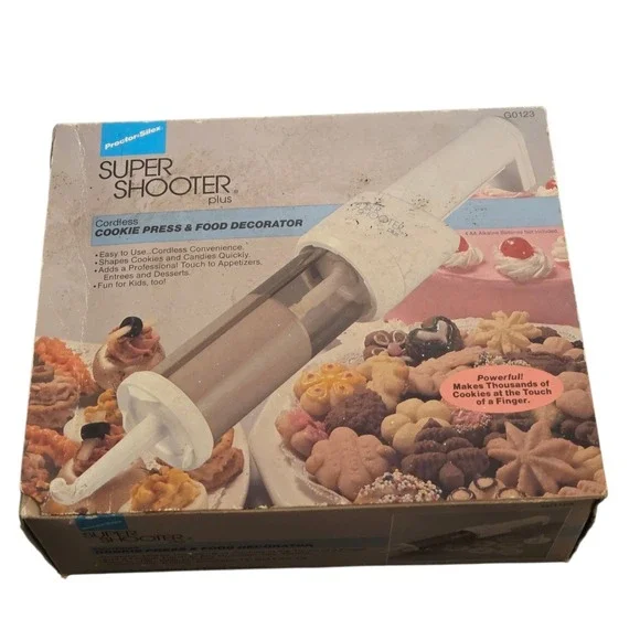 Vintage‎ Proctor-Silex Super Shooter Plus Cordless Cookie Press w/ Box & Manual