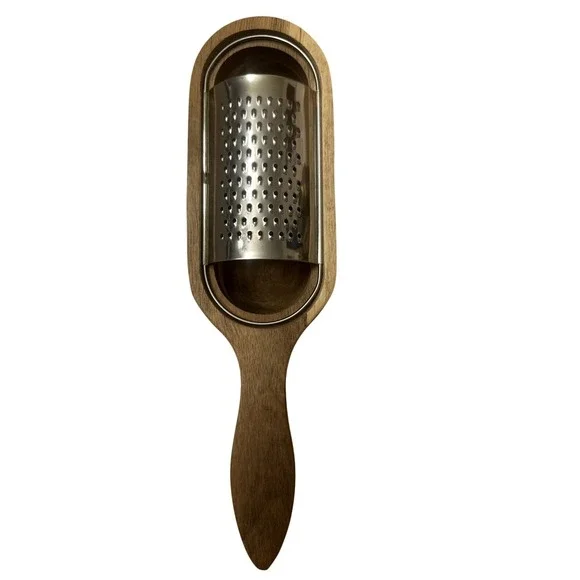 Cheese Grater Bloomingville Acaia Wood Stainless Steel  Built In Bowl Handle 10