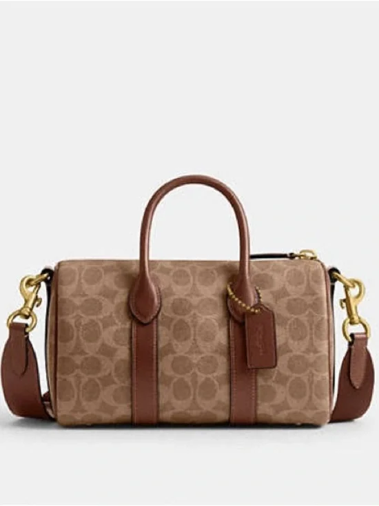 Coach Compass 25 Signature Canvas Satchel Crossbody Bag CCF49