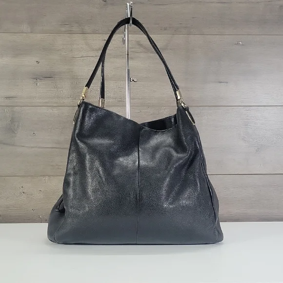 Coach Madison Black Leather Shoulder Bag 24621