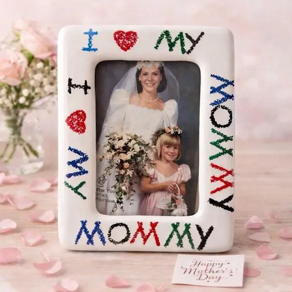 Vintage I Love My Mommy Picture Frame 3.5x5 Ceramic Mother’s Day Gift
