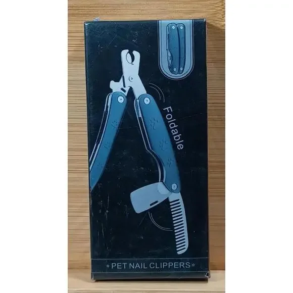 Foldable‎ Pet Nail Clippers with Hidden Nail File and Stainless Steel Blades