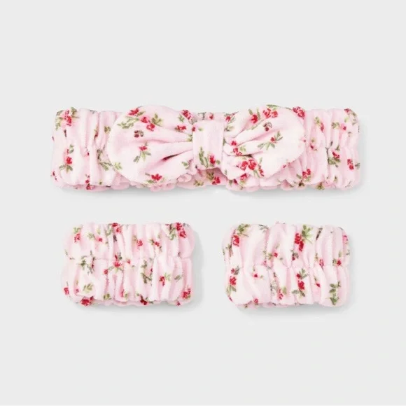 Hair Headwrap with Cuffs Set 3pc - Wild Fable™ Pink Floral