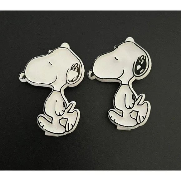 Vintage1950's Peanuts SNOOPY Plastic Barrettes‎ Hair Clips 1 Pair ~ Collectible