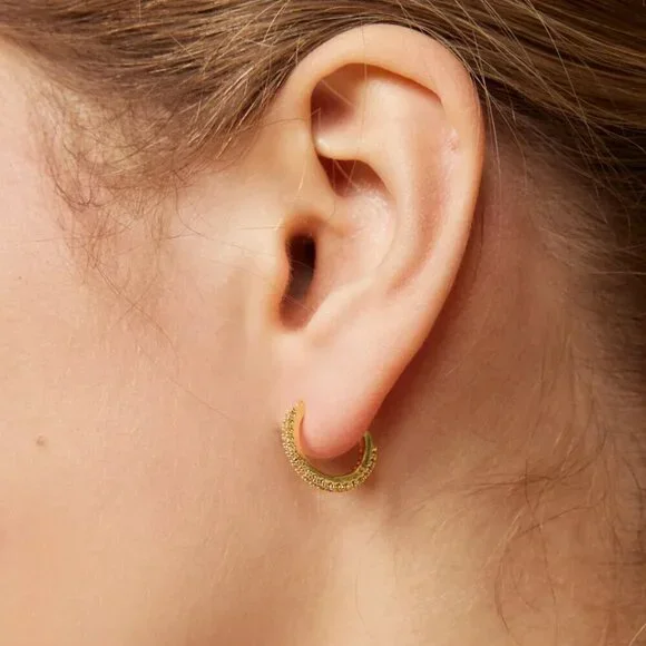 NWT Urban Outfitters 14k Gold Plated Rhinestone Hoop Earrings