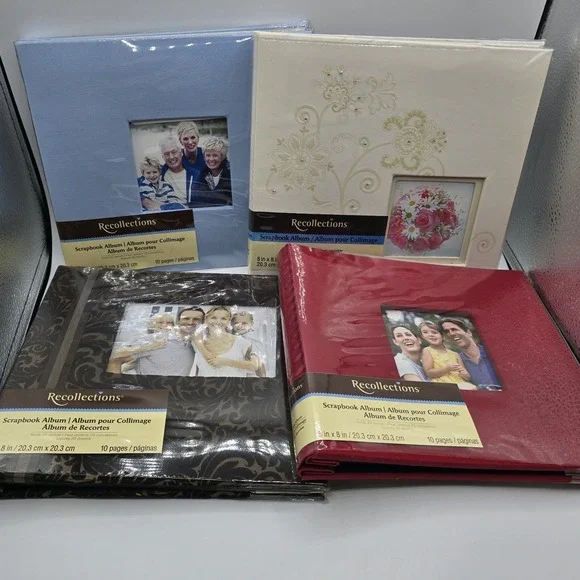 4 RECOLLECTIONS SCRAPBOOK ALBUM Photo Window Cover 8x8 inch‎ 10-Page