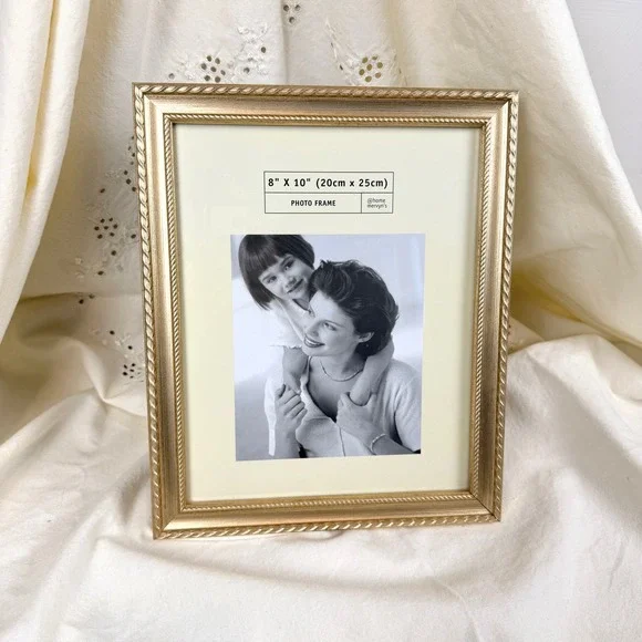 Vintage Gold Ornate Photo Frame Rope Twist Border Tabletop Gallery Wall 8x10